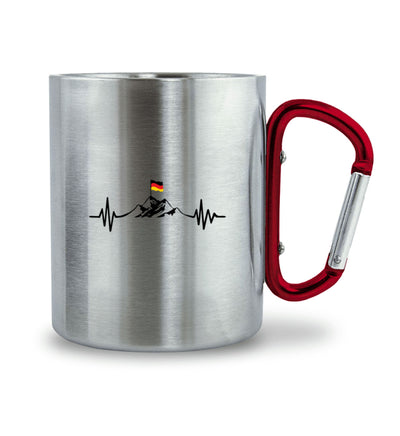 Herzschlag Berge und Deutschland Flagge - Karabiner Tasse berge wandern 330ml