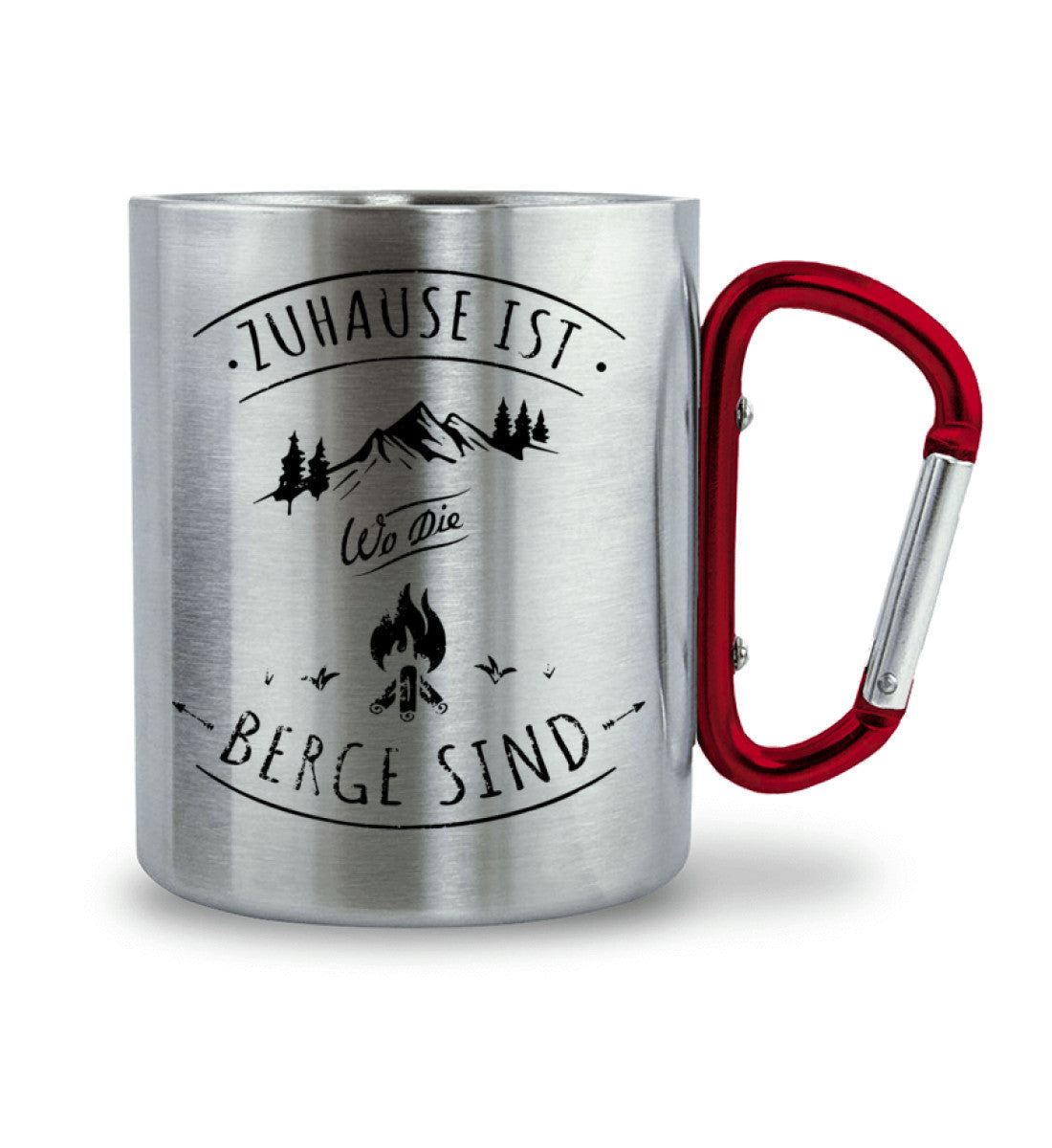 Zuhause ist da wo die Berge sind - Karabiner Tasse berge 330ml