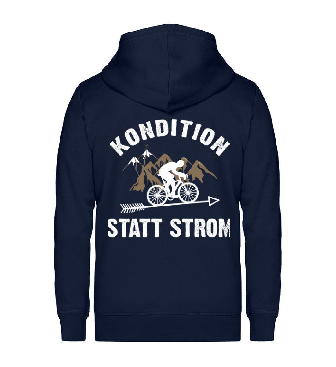 Kondition statt Strom - Unisex Premium Organic Sweatjacke fahrrad mountainbike Navyblau