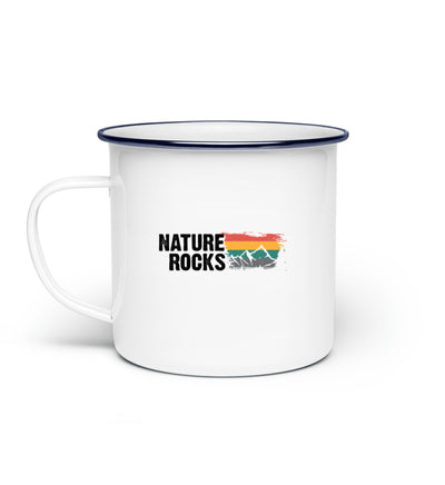 Nature Rocks - Emaille Tasse berge camping wandern Default Title