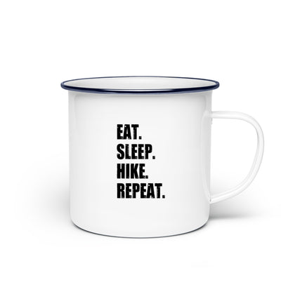 Eat Sleep Hike Repeat - Emaille Tasse wandern