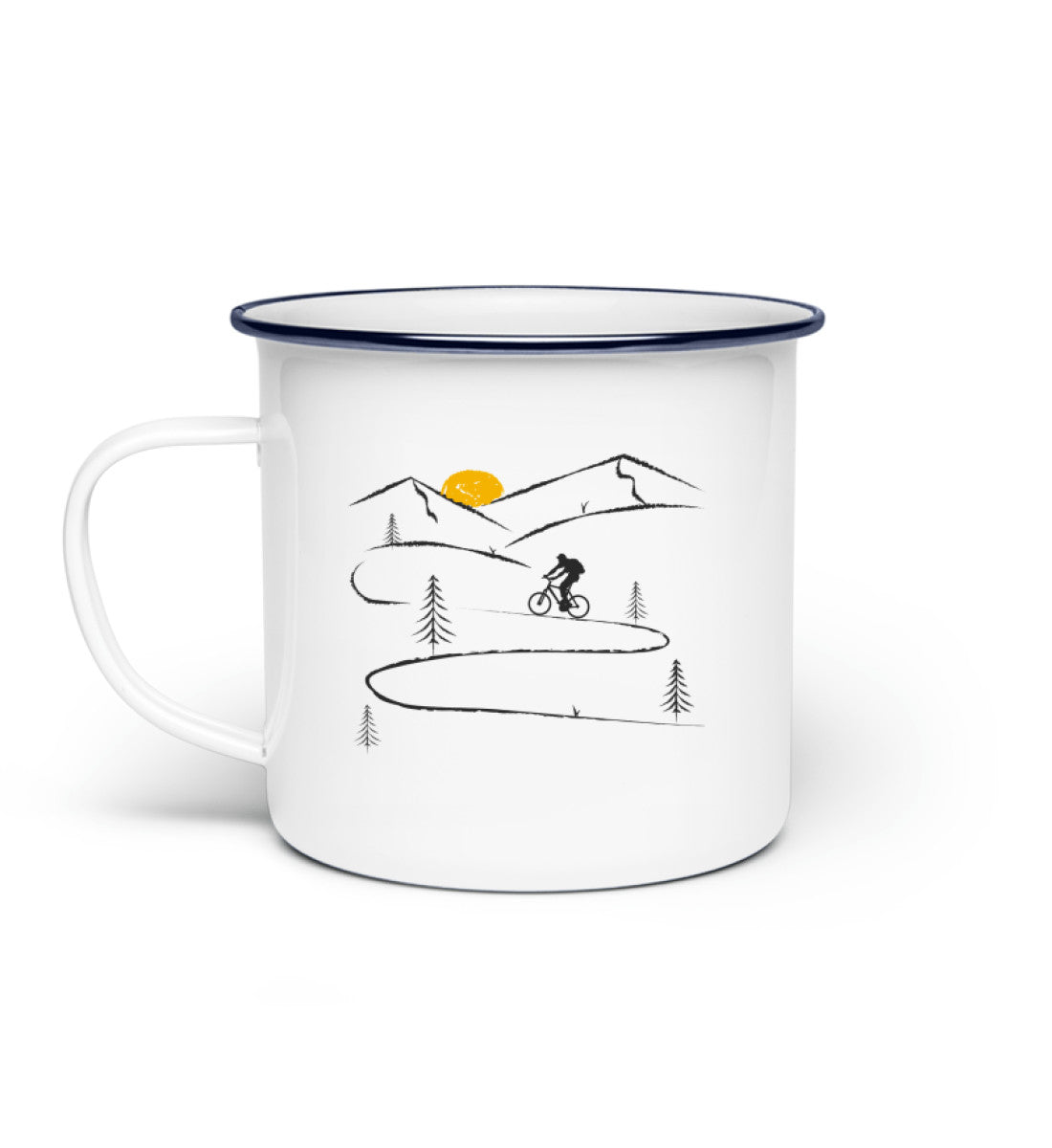 Kurvenbiker - Emaille Tasse fahrrad mountainbike