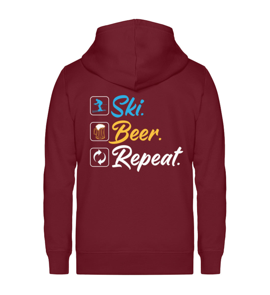 Ski. Beer. Repeat. - (S.K) - Unisex Premium Organic Sweatjacke klettern Weinrot