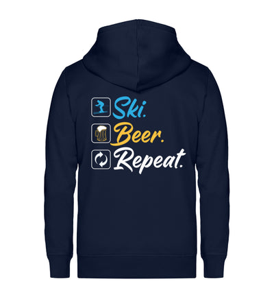 Ski. Beer. Repeat. - (S.K) - Unisex Premium Organic Sweatjacke klettern Navyblau