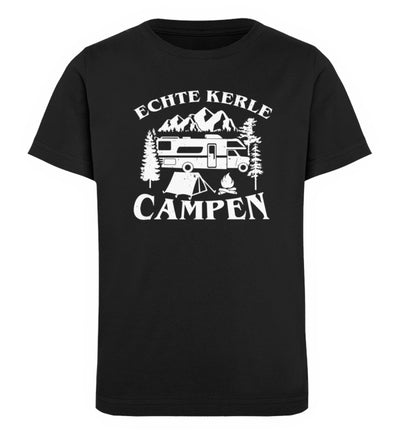 Echte Kerle campen - Kinder Premium Organic T-Shirt camping Schwarz