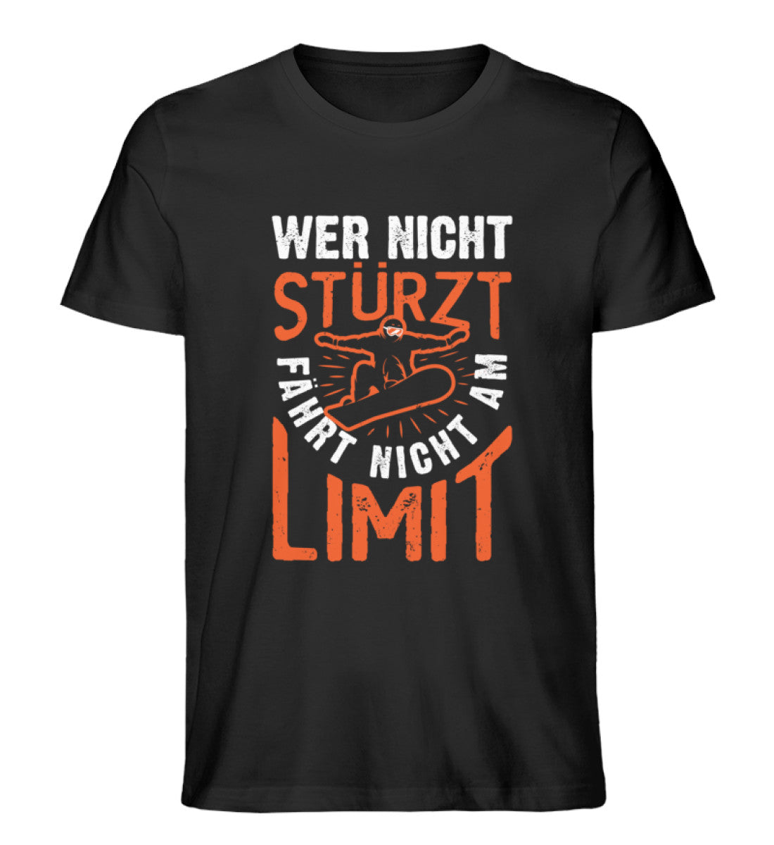 Wer nicht Stürzt fährt nicht am Limit - Herren Premium Organic T-Shirt Schwarz