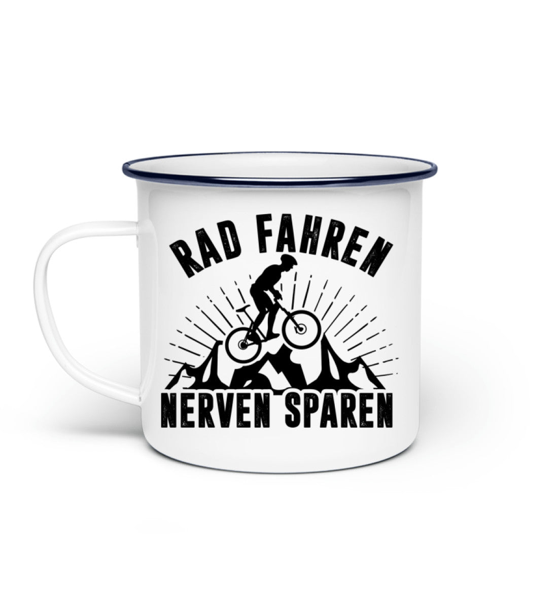 Rad fahren Nerven sparen - Emaille Tasse fahrrad Default Title