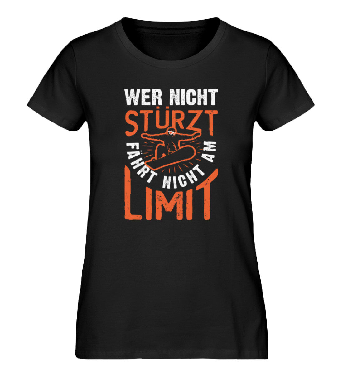 Wer nicht Stürzt fährt nicht am Limit - Damen Premium Organic T-Shirt Schwarz