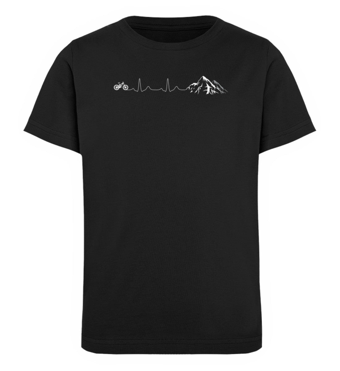 Herzschlag Berge und Bike - Kinder Premium Organic T-Shirt mountainbike Schwarz