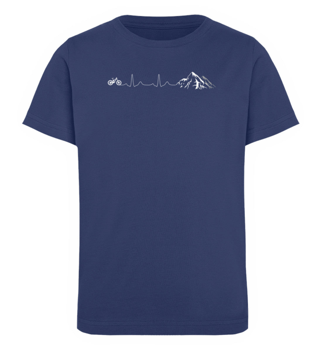 Herzschlag Berge und Bike - Kinder Premium Organic T-Shirt mountainbike Navyblau