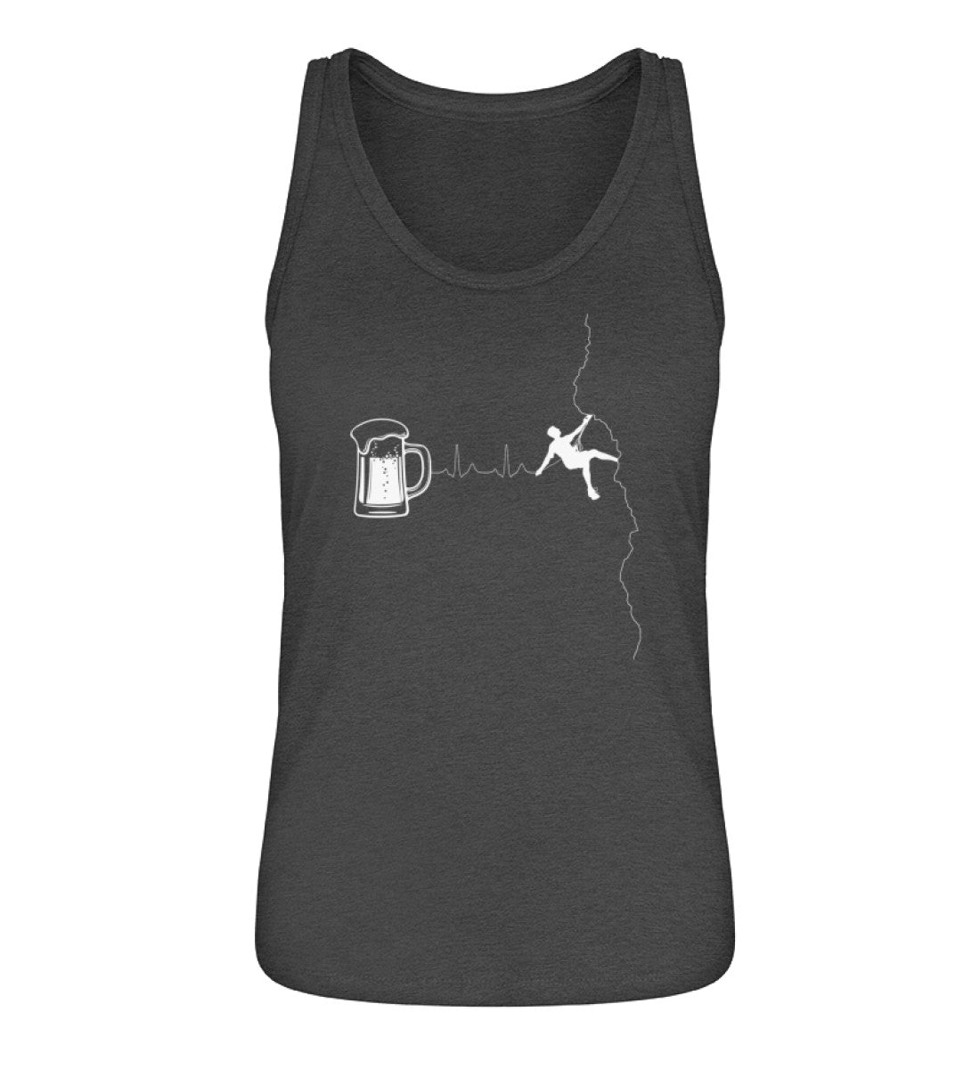 Herzschlag Bergsteiger und Bier - Damen Organic Tanktop klettern Grau (meliert)