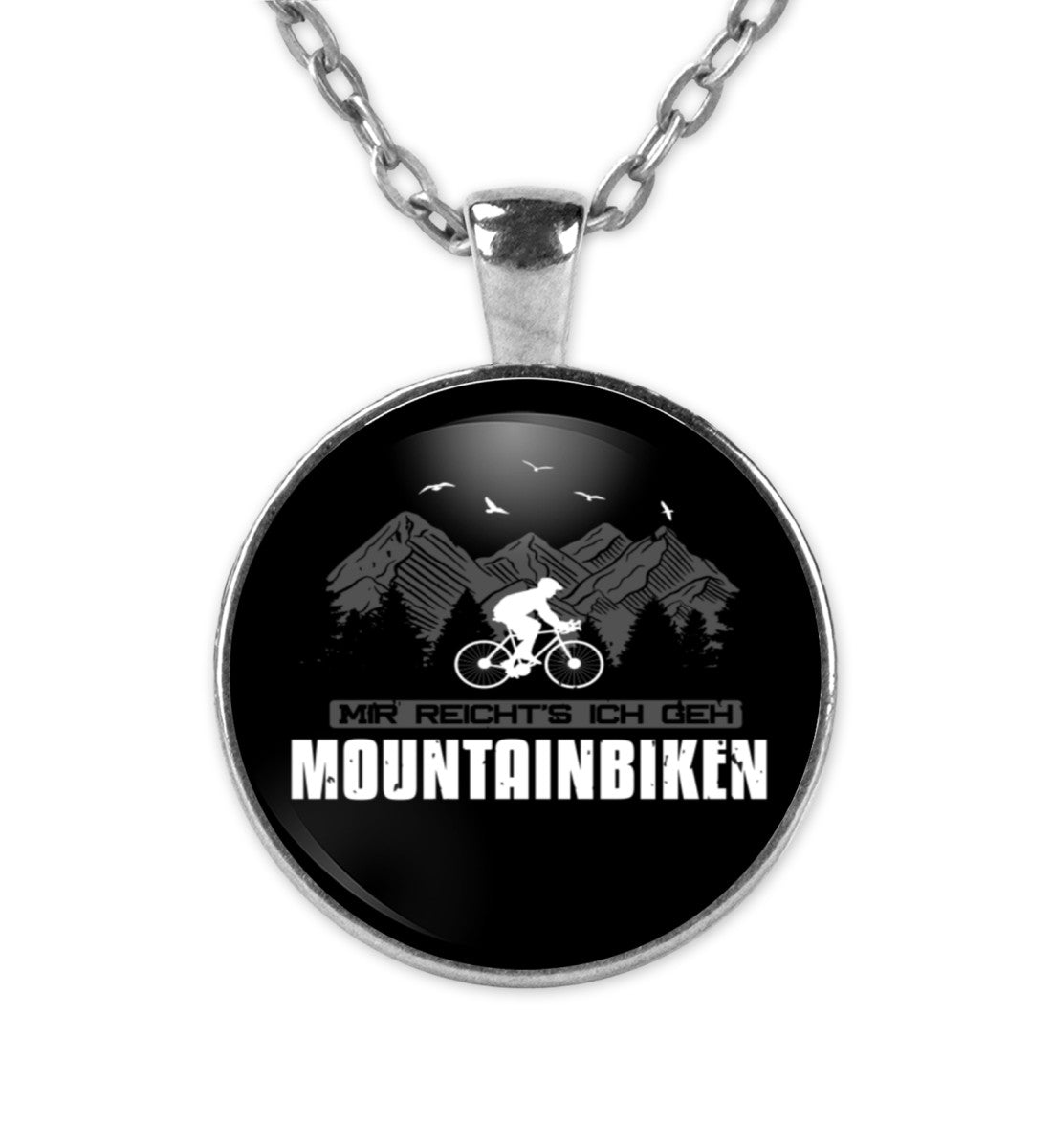 Mir reichts ich geh Mountainbiken - Halskette mit Anhänger mountainbike Silber