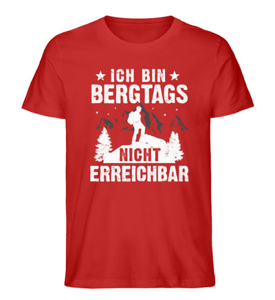 Bergtags nicht erreichbar - Herren Organic T-Shirt berge wandern Rot