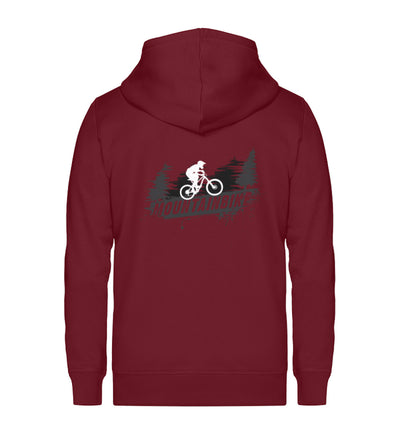 Mountainbike - Unisex Premium Organic Sweatjacke mountainbike Weinrot