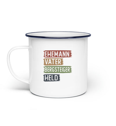 Ehemann, Vater, Bergsteiger, Held - Emaille Tasse berge klettern Default Title