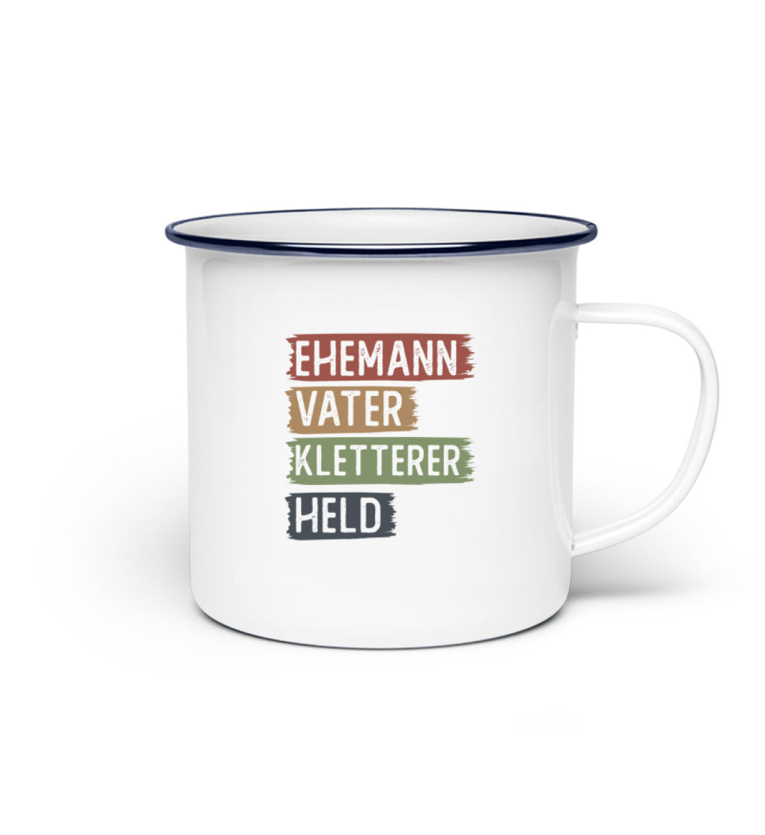 Ehemann, Vater, Kletterer, Held - Emaille Tasse klettern