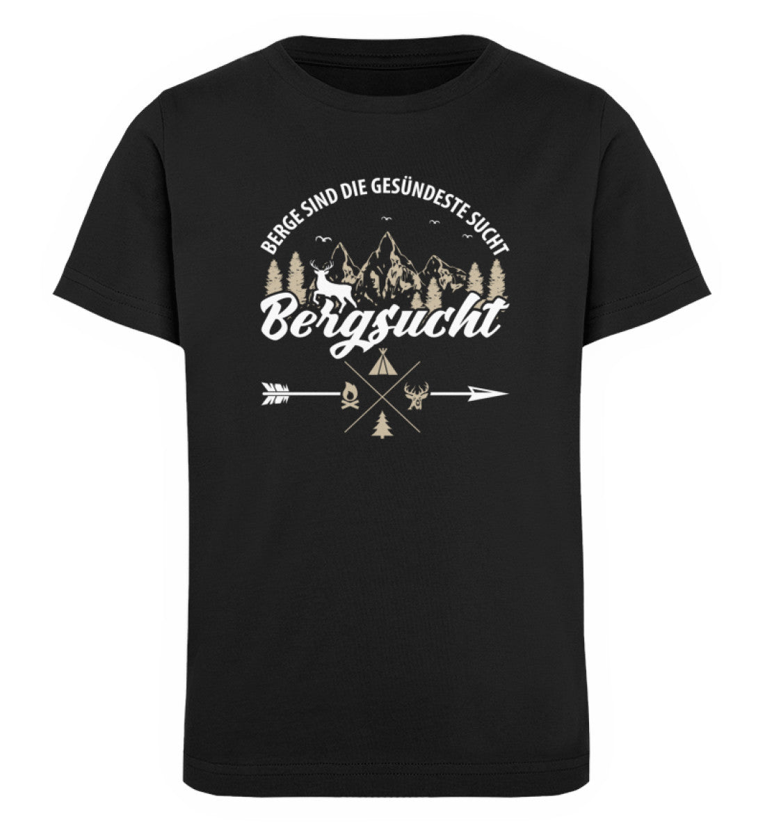 Bergsucht - Kinder Premium Organic T-Shirt berge klettern Schwarz