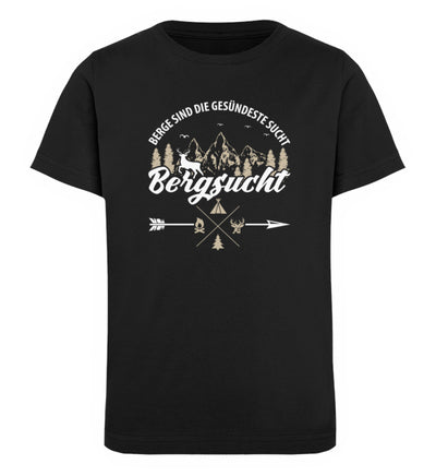 Bergsucht - Kinder Premium Organic T-Shirt berge klettern Schwarz