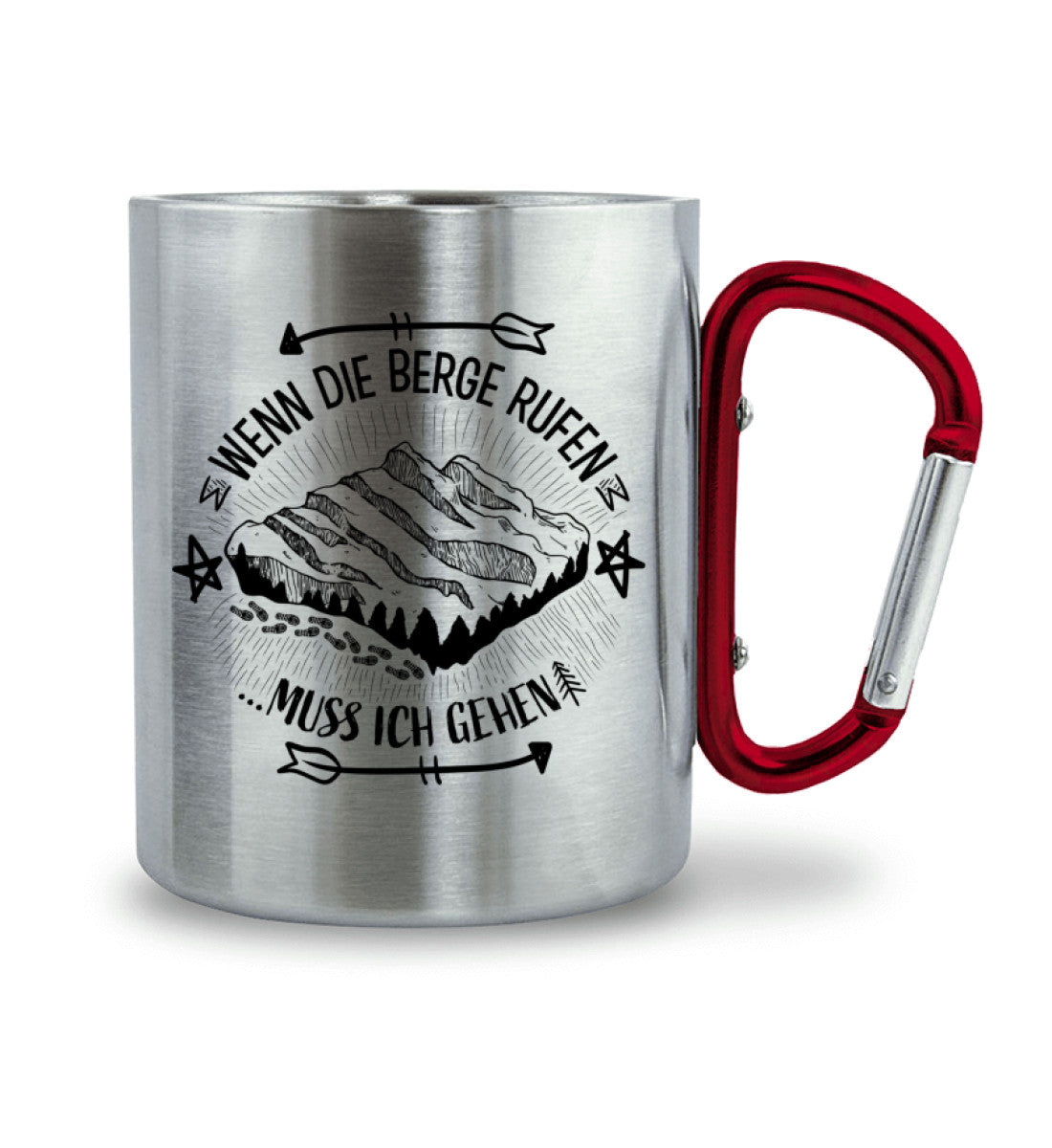 Wenn die Berge Rufen muss ich gehen - Karabiner Tasse berge wandern 330ml