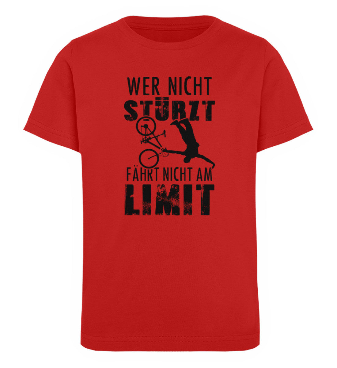 Wer nicht stürzt - fährt nicht am Limit - Kinder Premium Organic T-Shirt Rot