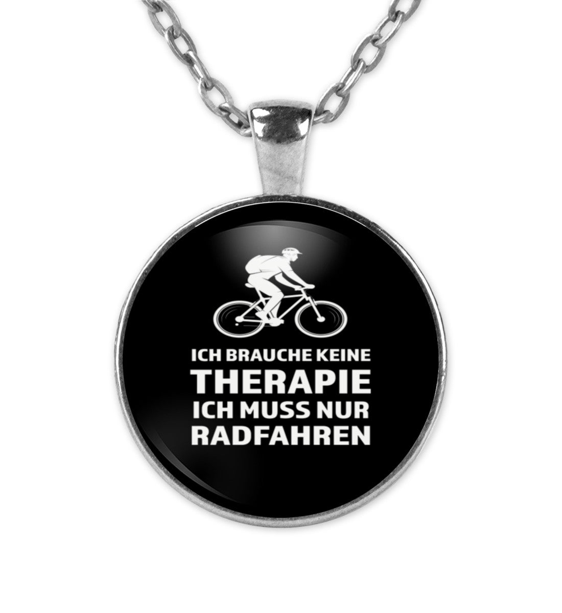 Therapie Ich muss nur Radfahren - Halskette mit Anhänger fahrrad Silber