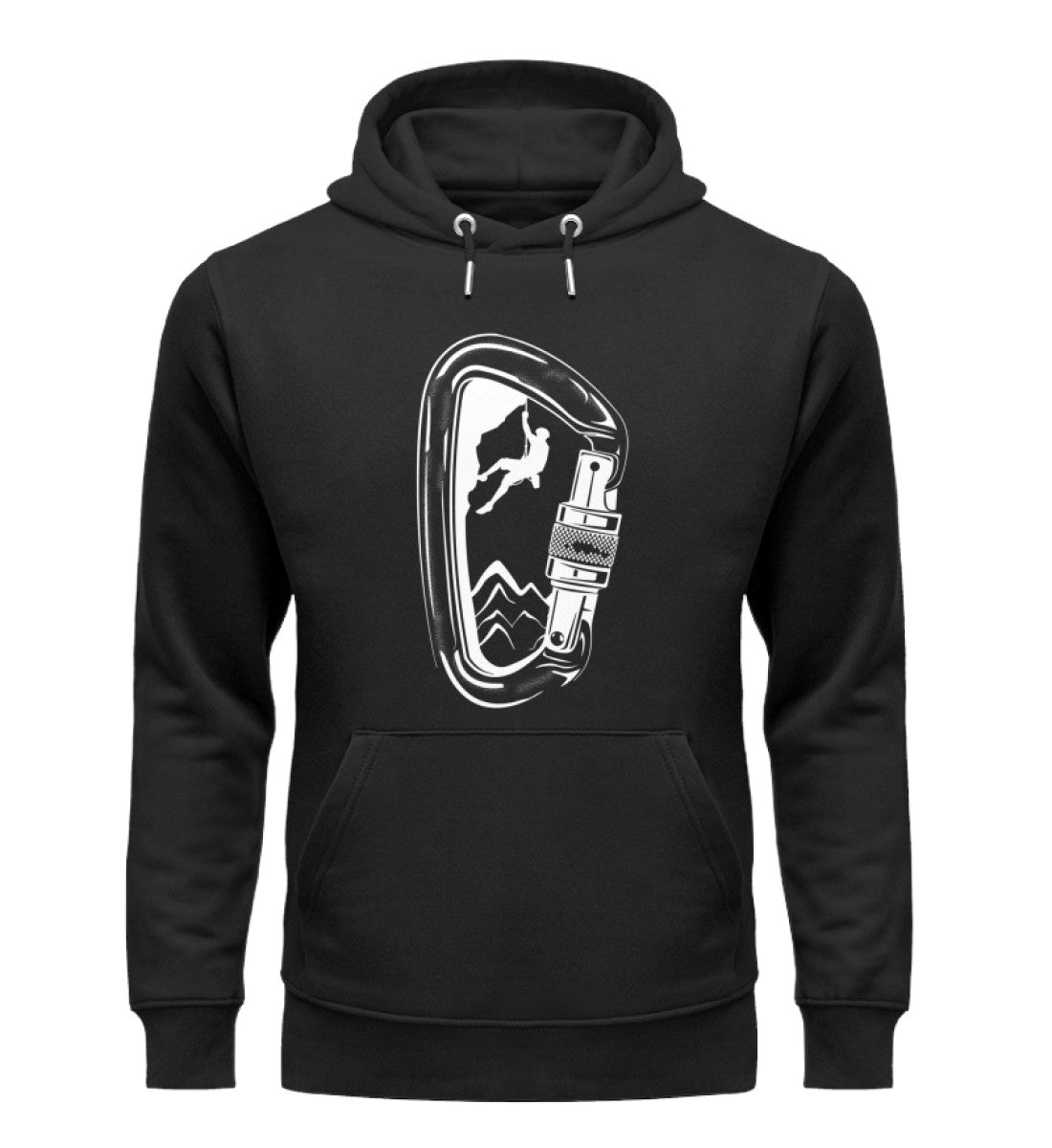 Bergsteigen im Karabiner - Unisex Premium Organic Hoodie klettern Schwarz