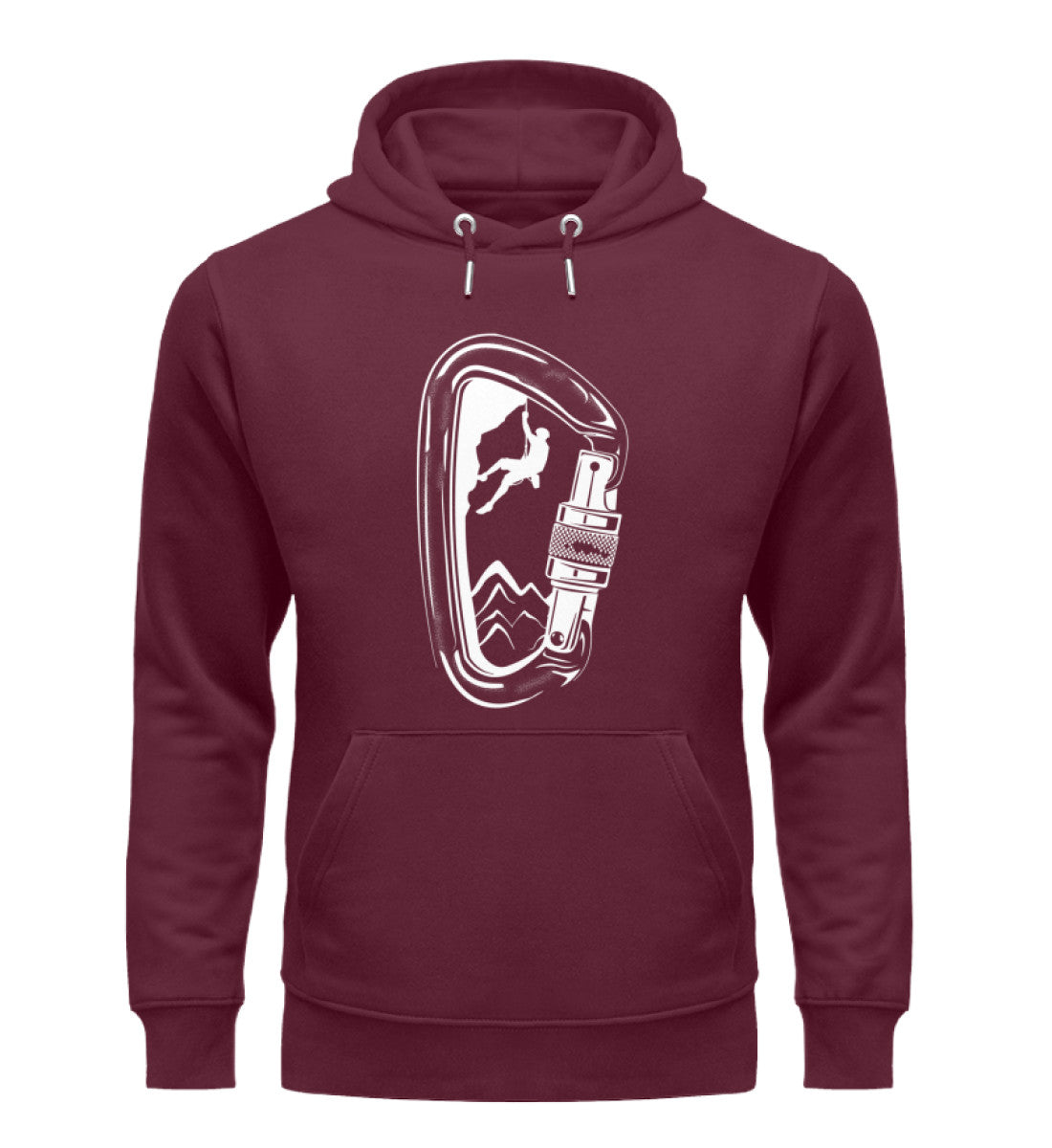 Bergsteigen im Karabiner - Unisex Premium Organic Hoodie klettern Weinrot