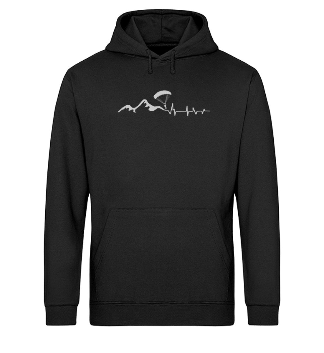 Herzschlag Paragleiter - Unisex Organic Hoodie berge Schwarz