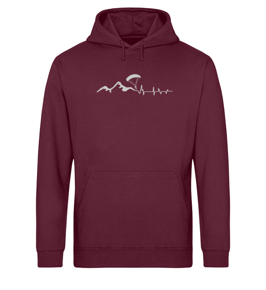 Herzschlag Paragleiter - Unisex Organic Hoodie berge Weinrot