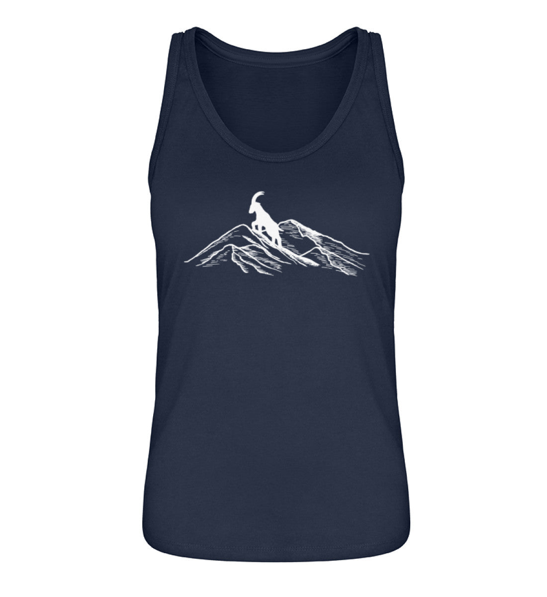 Alpensteinbock auf Berg - Damen Organic Tanktop berge klettern wandern Navyblau