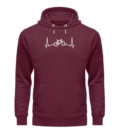 Herzschlag Fahrrad - Unisex Premium Organic Hoodie fahrrad Weinrot