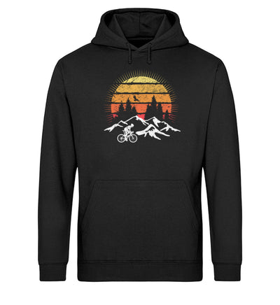 Radfahrer und Sonne Vintage - Unisex Organic Hoodie fahrrad mountainbike Schwarz