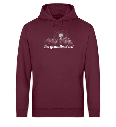 Bergeundbrotzeit - Unisex Organic Hoodie berge Weinrot