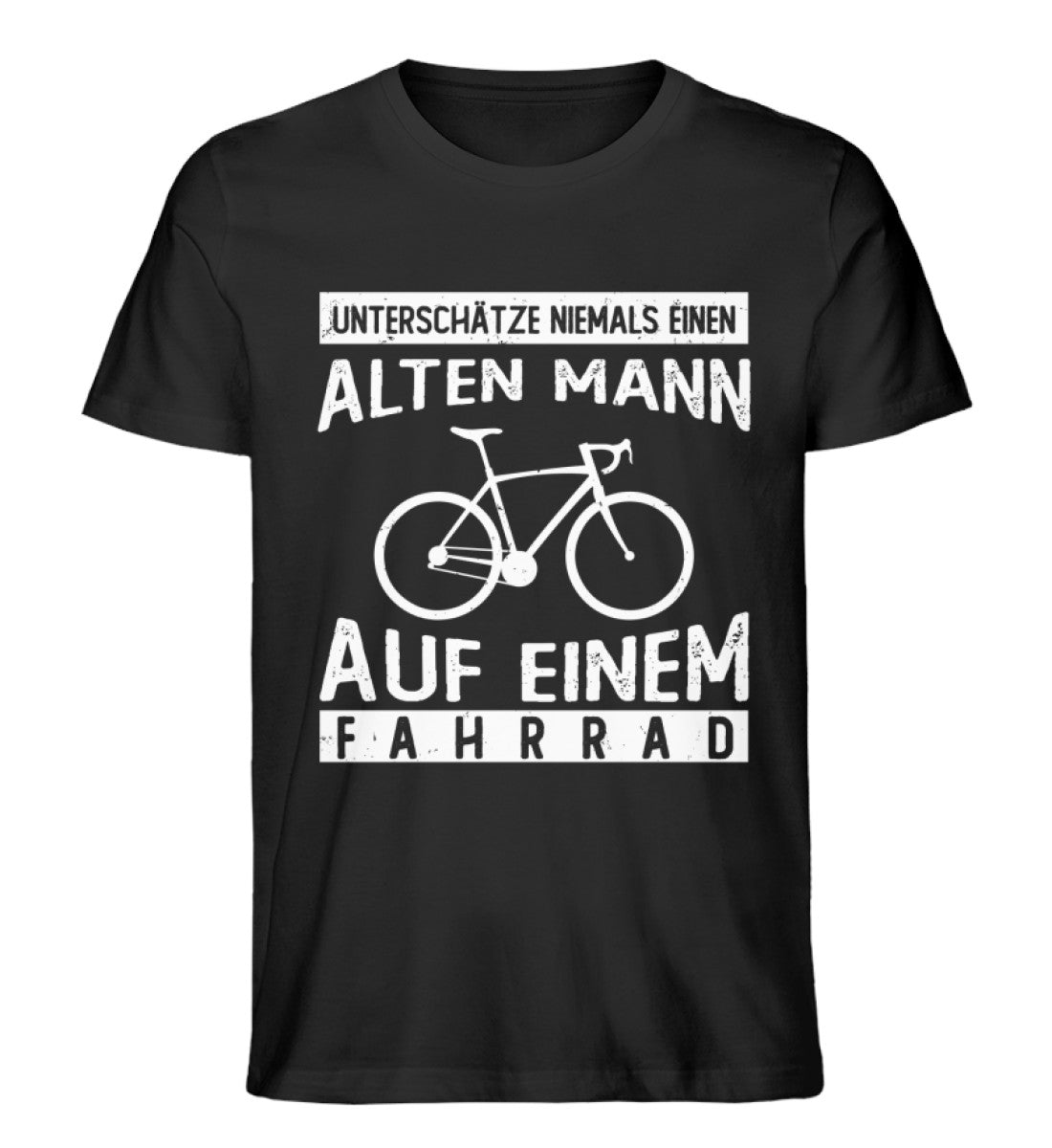 Alter Mann auf einem Fahrrad - Herren Organic T-Shirt fahrrad Schwarz