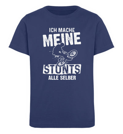 Ich mache meine Stunts alle selbst - Kinder Premium Organic T-Shirt mountainbike Navyblau