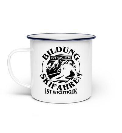 Bildung wichtig - Skifahren wichtiger wichtiger - Emaille Tasse ski Default Title