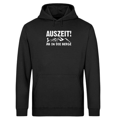 Auszeit, ab in die Berge - Unisex Organic Hoodie berge wandern Schwarz