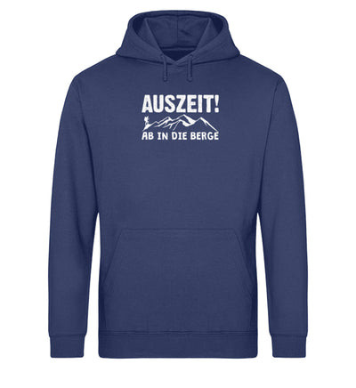 Auszeit, ab in die Berge - Unisex Organic Hoodie berge wandern Navyblau