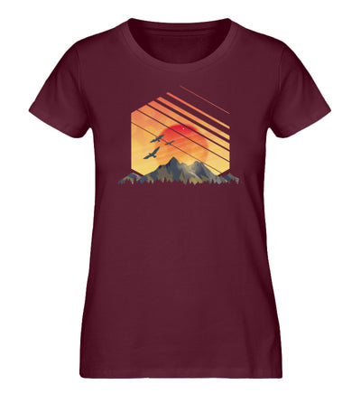 Sonnenaufgang Alpen - Damen Premium Organic T-Shirt Weinrot