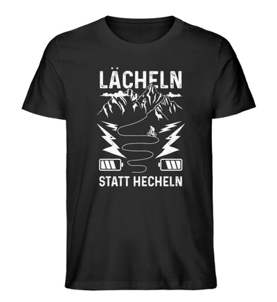 Lächeln statt hecheln - Herren Organic T-Shirt e-bike Schwarz