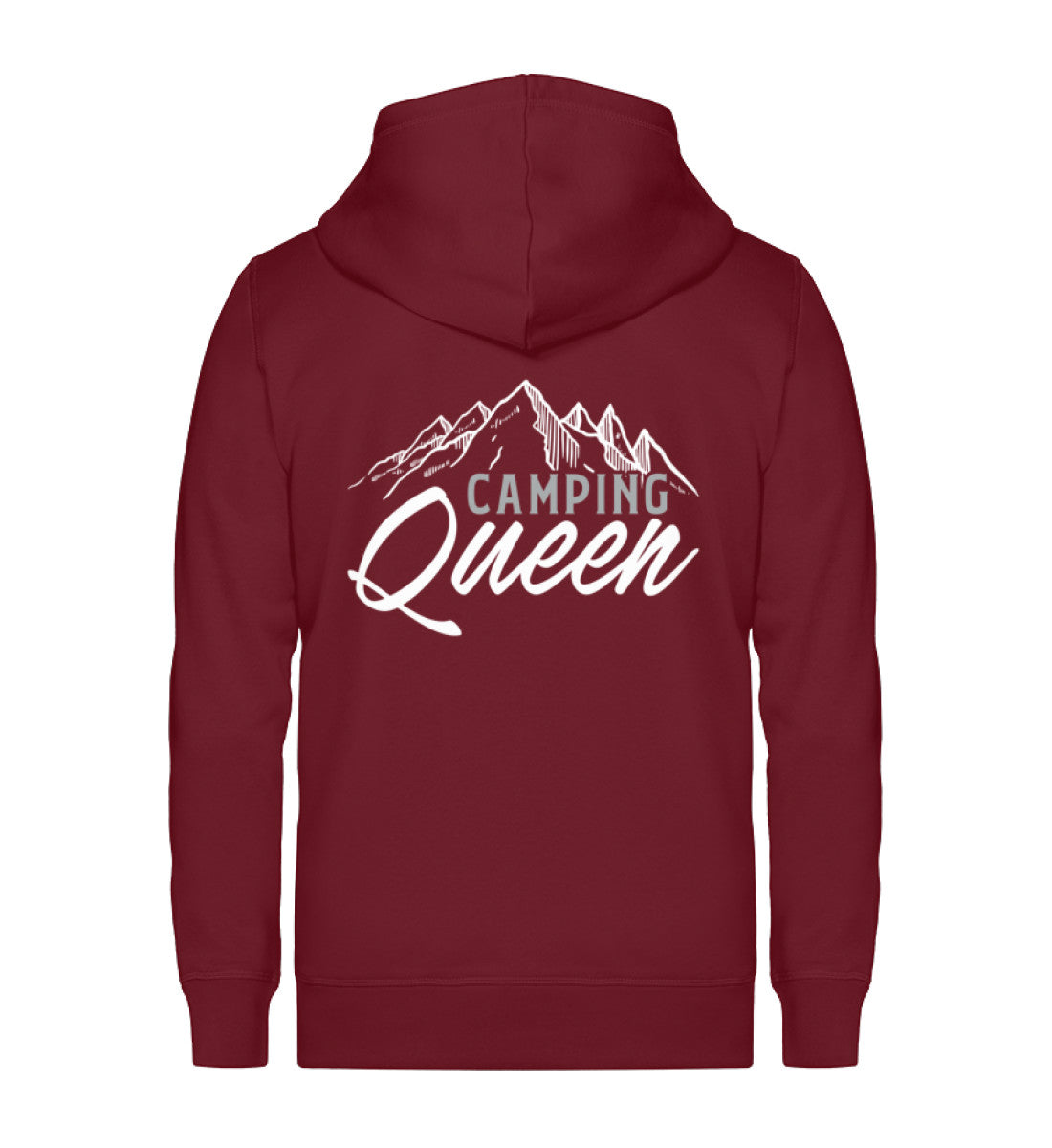 Camping Queen - Unisex Premium Organic Sweatjacke camping Weinrot