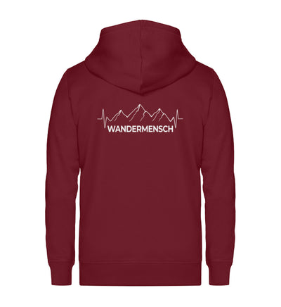 Wandermensch - Unisex Premium Organic Sweatjacke wandern Weinrot