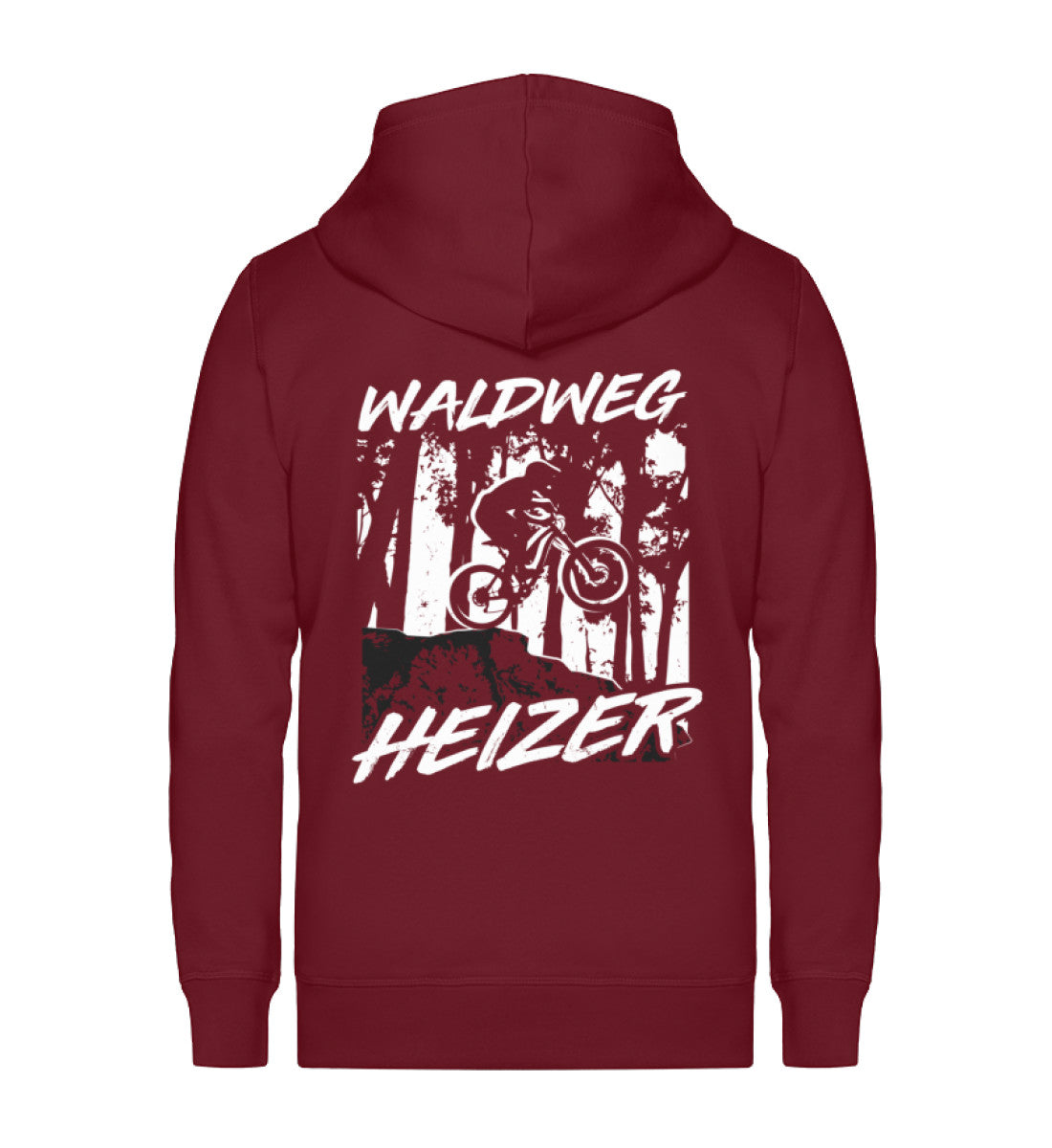 Waldweg Heizer - (F.W) - Unisex Premium Organic Sweatjacke fahrrad wandern Weinrot