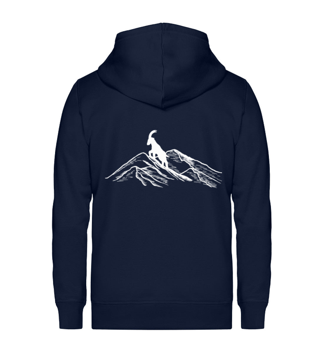 Alpensteinbock auf Berg - Unisex Premium Organic Sweatjacke berge klettern wandern Navyblau