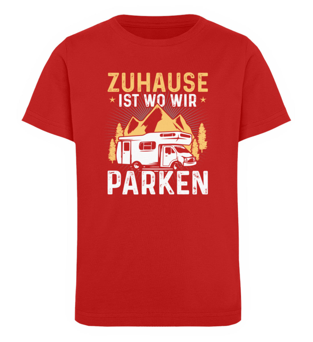 Zuhause ist wo wir parken - Kinder Premium Organic T-Shirt camping Rot