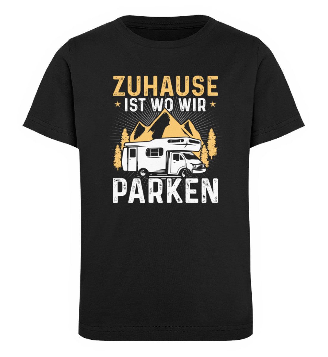 Zuhause ist wo wir parken - Kinder Premium Organic T-Shirt camping Schwarz