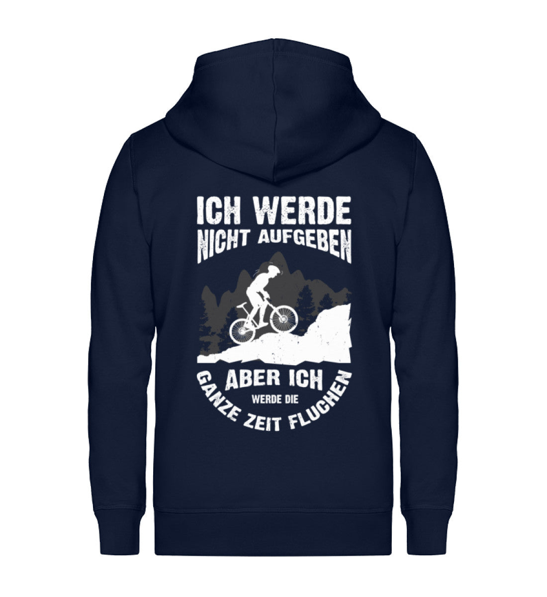 Nicht aufgeben, aber fluchen ~ - Unisex Premium Organic Sweatjacke Navyblau