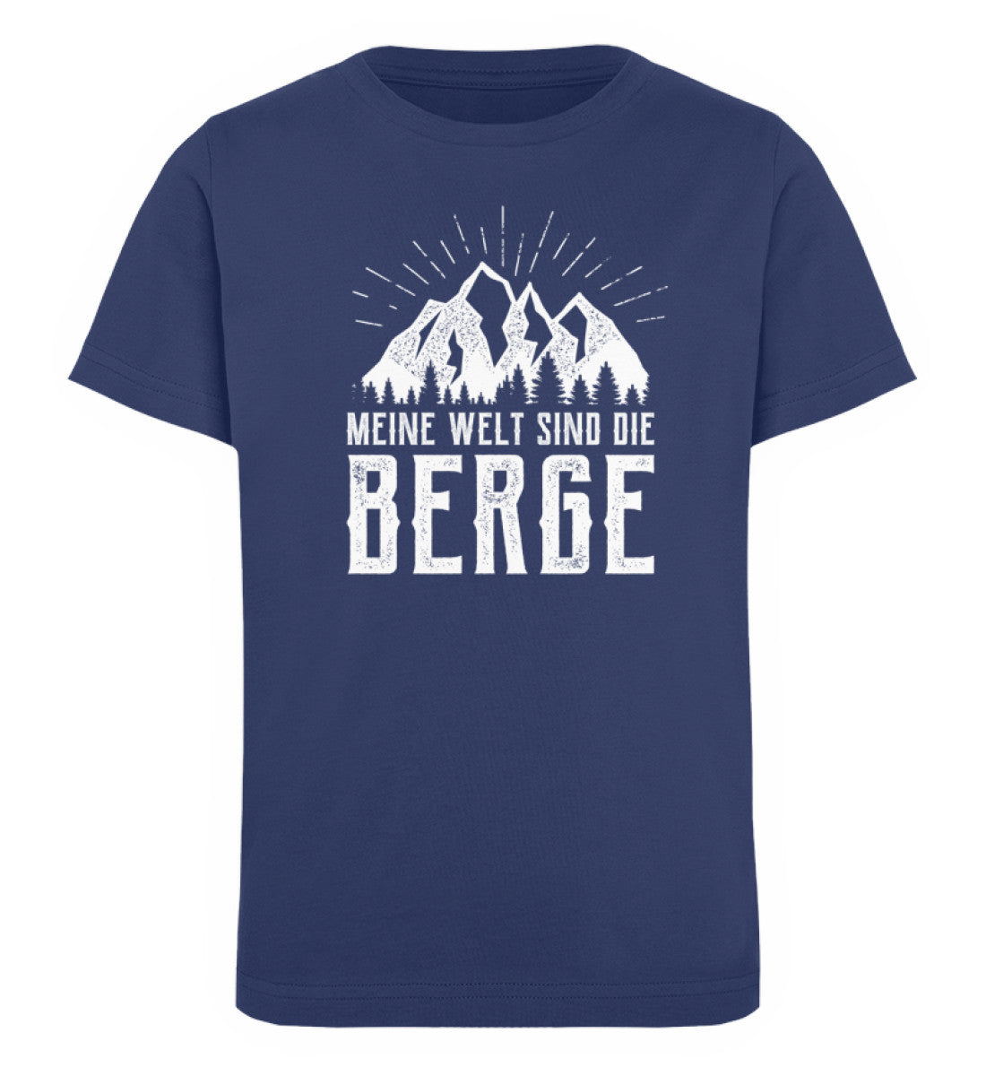 Meine Welt sind die Berge - Kinder Premium Organic T-Shirt berge Navyblau