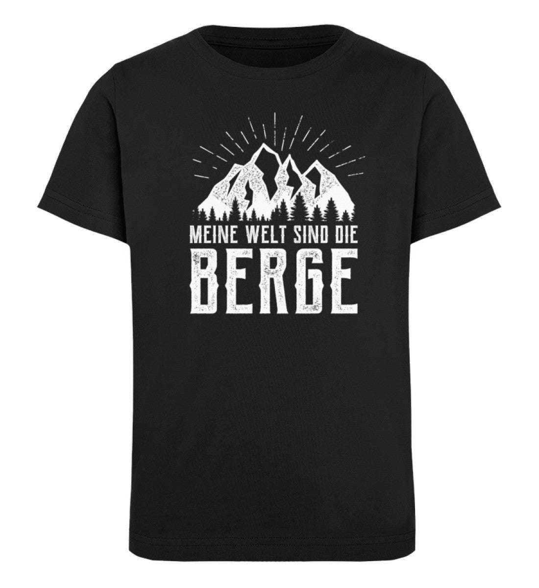 Meine Welt sind die Berge - Kinder Premium Organic T-Shirt berge Schwarz