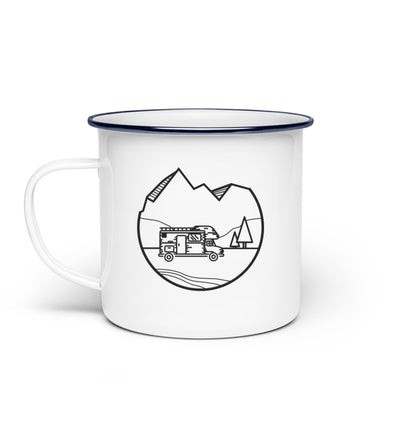 Wohnmobil Minimal - Emaille Tasse camping